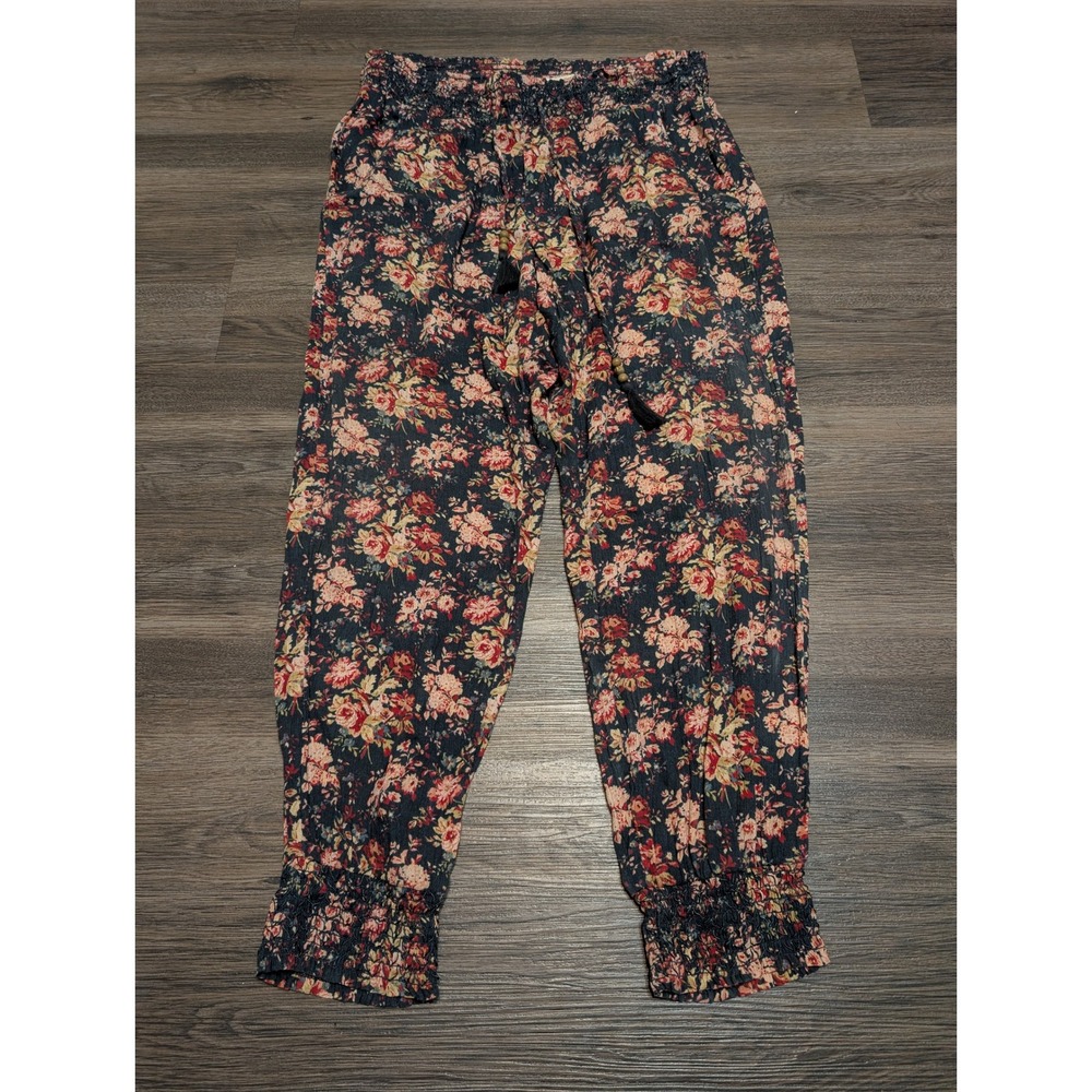 Denim‎ & Supply Ralph Lauren Floral Jogger Pants Womens L Boho Smocked Cuffs